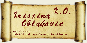 Kristina Oblaković vizit kartica